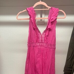 Pink Ruffled Mini Dress